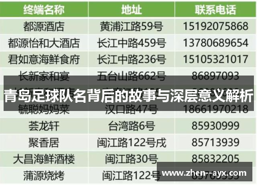 青岛足球队名背后的故事与深层意义解析